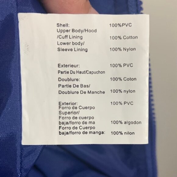 Totes Blue Hooded Coastal Granny Gorpcore Rain Jacket Gingham Lining - Size M - Picture 7 of 9